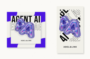 Grafische Darstellung des Trends Agent AI mit Logo Adel & Link
